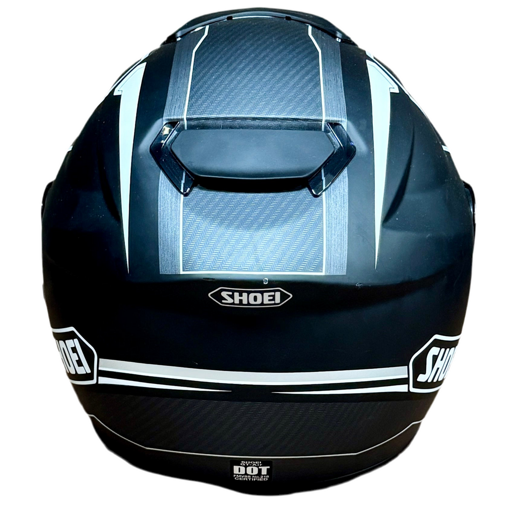 SHOEI GT-Air Motorcycle Helmet - Large Black motorcycle helmet with Shoei branding on a white background