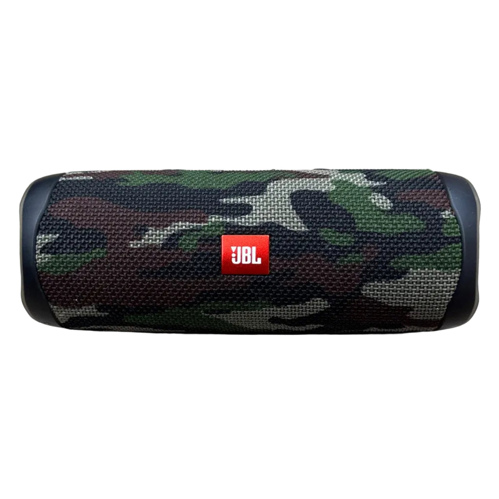 JBL FLIP 5 Portable Waterproof Bluetooth Speaker - Camouflage patterned JBL speaker on a white background