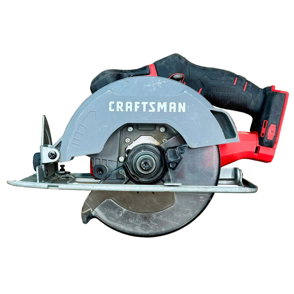 CRAFTSMAN V20 6-1/2" Cordless Circular Saw w/ Battery (CMCS500) Craftsman circular saw on a wooden surface