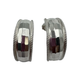 .925 Sterling Silver Milgrain Diamond Cut Hoop Earrings Pair of silver hoop earrings on a white background
