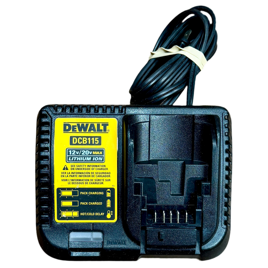 DeWalt 12V MAX / 20V MAX Lithium-Ion Battery Pack Charger (DCB115) DeWalt DCB115 battery charger on a white background