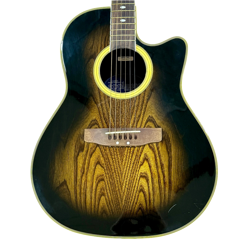 Kaman Applause AE-36 Acoustic-Electric Guitar Acoustic guitar with a sunburst finish on a white background