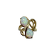 14K Yellow Gold White Opal Freeform Bypass Ring