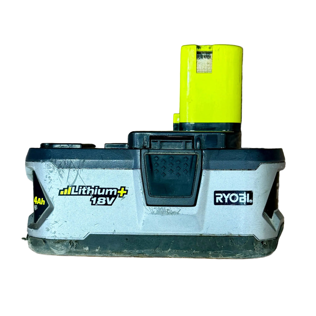 RYOBI ONE+ 18V 4Ah Lithium+ Battery Pack (P108) Ryobi lithium-ion battery pack on a white background