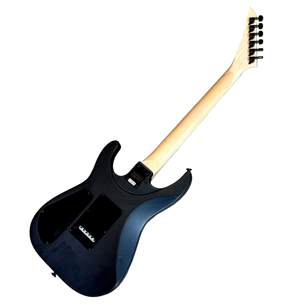 Jackson JS Series Dinky Arch Top JS22 DKA Electric Guitar Black electric guitar with a white background