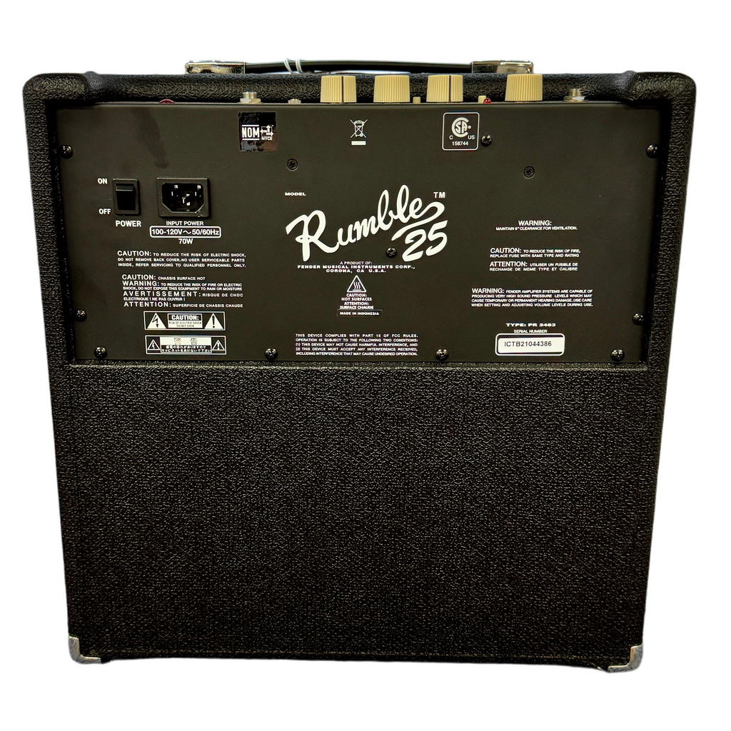 Fender Rumble 25 Bass Combo Amplifier back