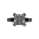 .925 Sterling Silver Square CZ Cathedral Ring w/ Blue CZ Accents Diamond ring with a central gemstone and smaller stones on a white background
