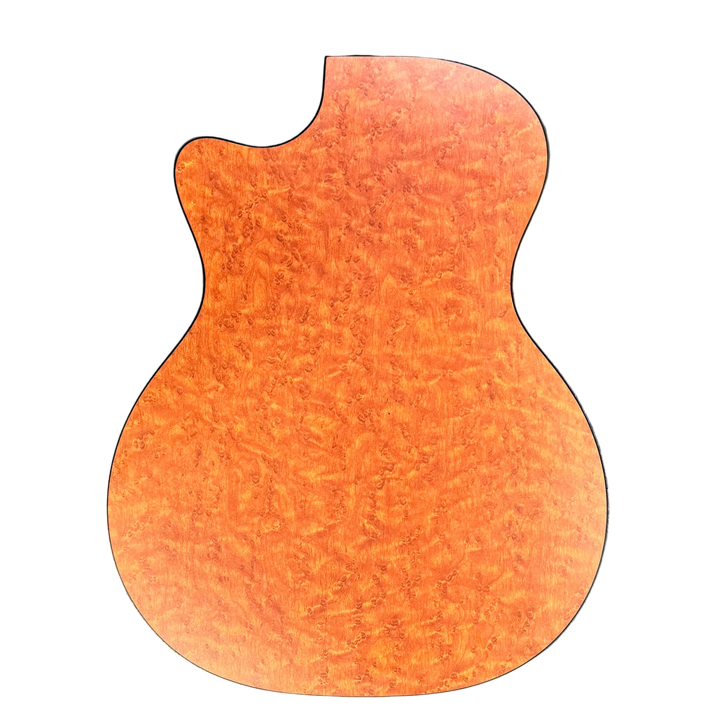 Martin X Series Special Acoustic-Electric Guitar w/ Soft Case Back of a guitar with a wooden finish on a blue surface