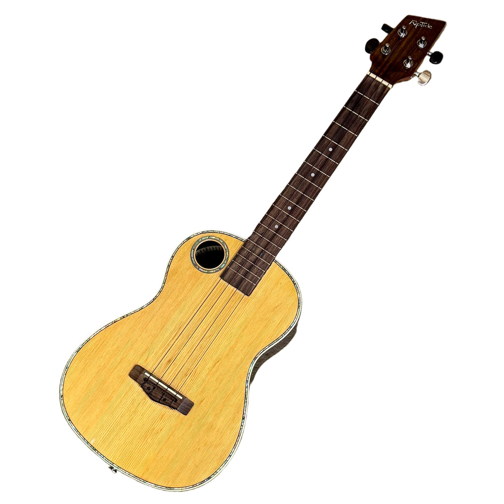 Boulder Creek RipTide UB-2N Baritone Ukulele w/ Hard Case Wooden ukulele on a white background