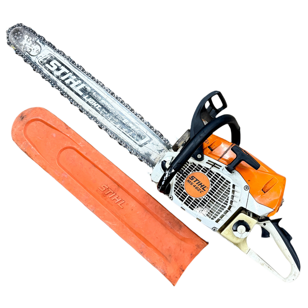 STIHL MS 462 C 5.9 bhp 72.2 cc 18" Guide Bar Gas-Powered Chainsaw Stihl chainsaw on a white background
