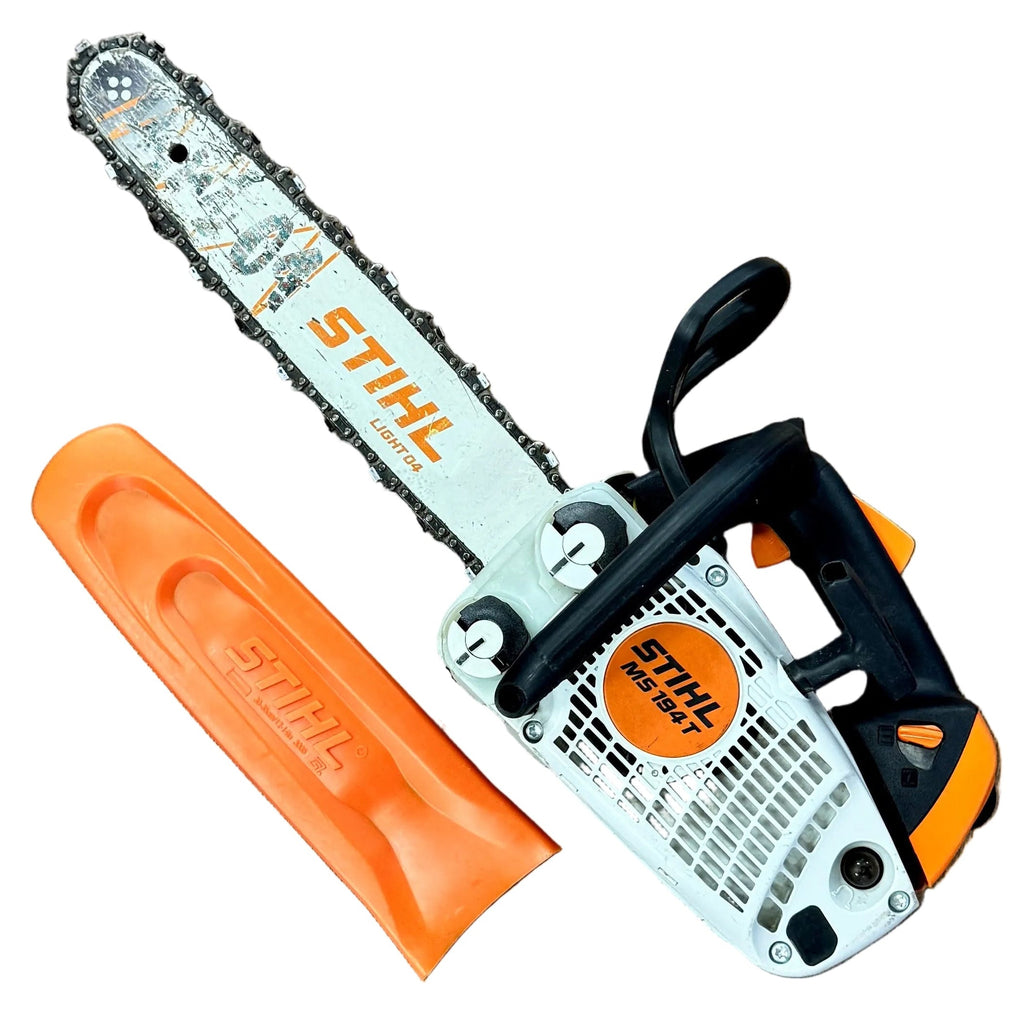 STIHL MS 194 T 32cc 16" Guide Bar Gas-Powered Chainsaw STIHL chainsaw on a white background