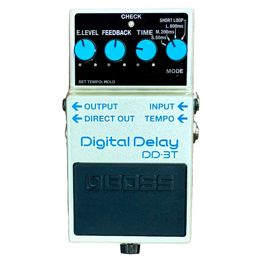 BOSS DD-3T Digital Delay Guitar Effects Pedal Digital Delay pedal with blue and black design on a white background