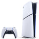 Sony PlayStation 5 Slim Console - Digital Edition White gaming console and controller on a white background