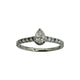 10K White Gold 3/4CTW Diamond Pear Milgrain Cathedral Ring