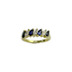 18K Yellow Gold 60PTW Diamond & Sapphire Marquise Alternating Inline Band
