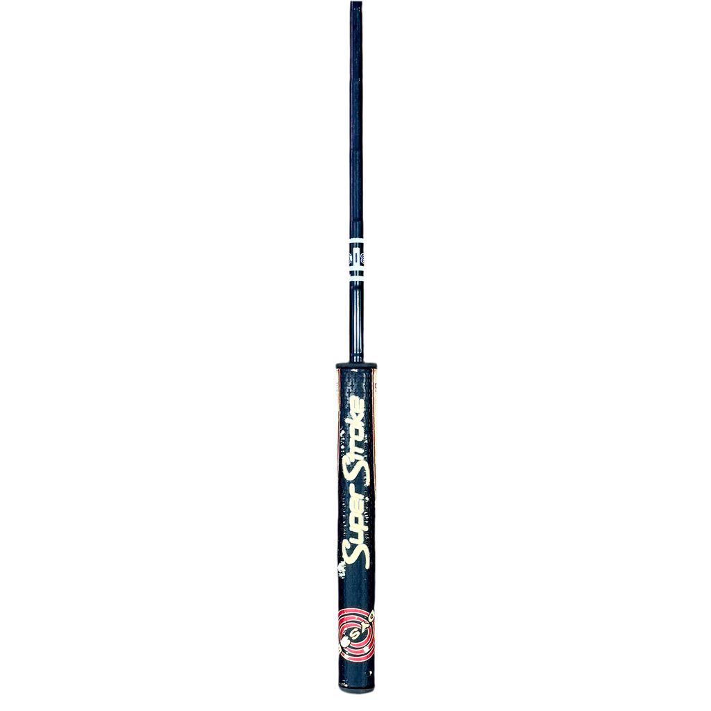 Odyssey WORKS BIG T V-LINE Mallet Putter RH Golf Club Baseball bat with a black and blue design on a white background