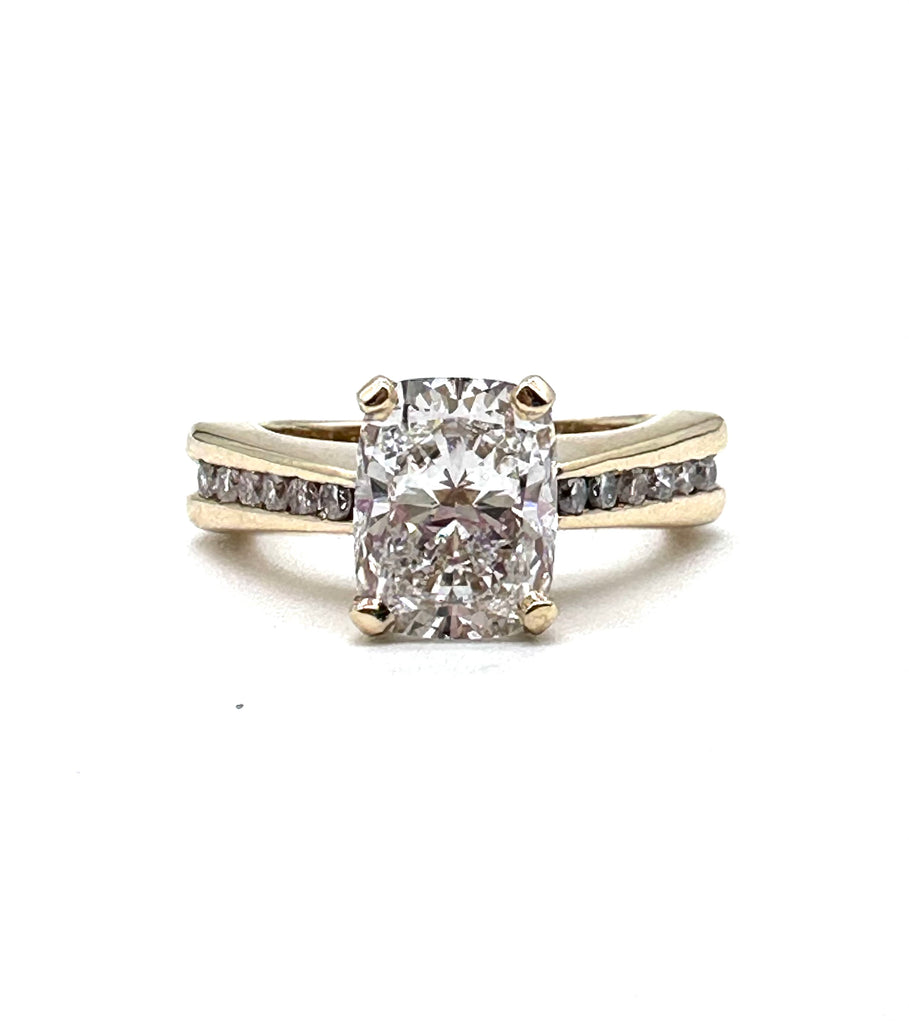 Diamond ring with a white background