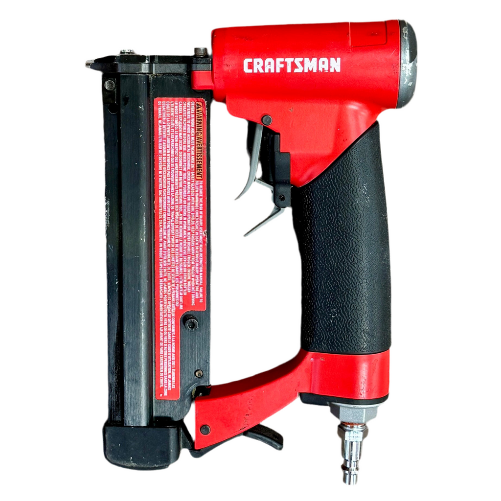 CRAFTSMAN 23-Gauge 1" Pneumatic Pin Nailer (CMPPN23) Red and black Craftsman nail gun on a white background