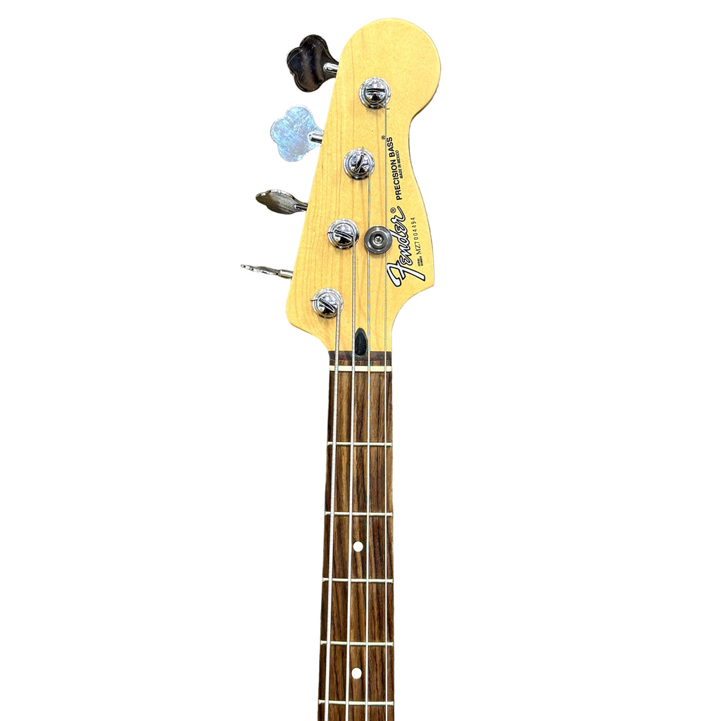 Fender Standard Precision Bass Electric Bass Guitar w/ Hard Case Fender bass guitar headstock with tuning pegs and neck
