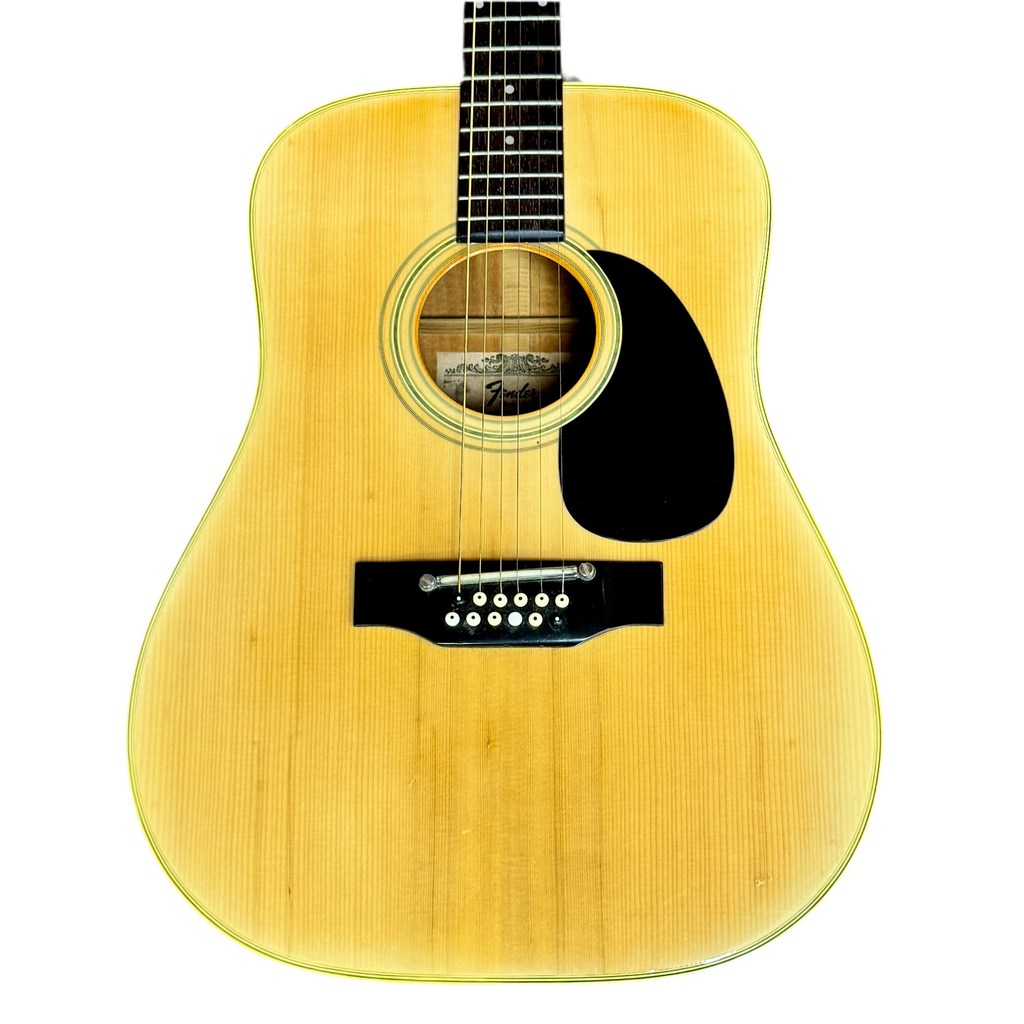 Fender F-55-12 12-String Acoustic Guitar (Strung w/ 6 Strings) Acoustic guitar with a natural wood finish on a white background