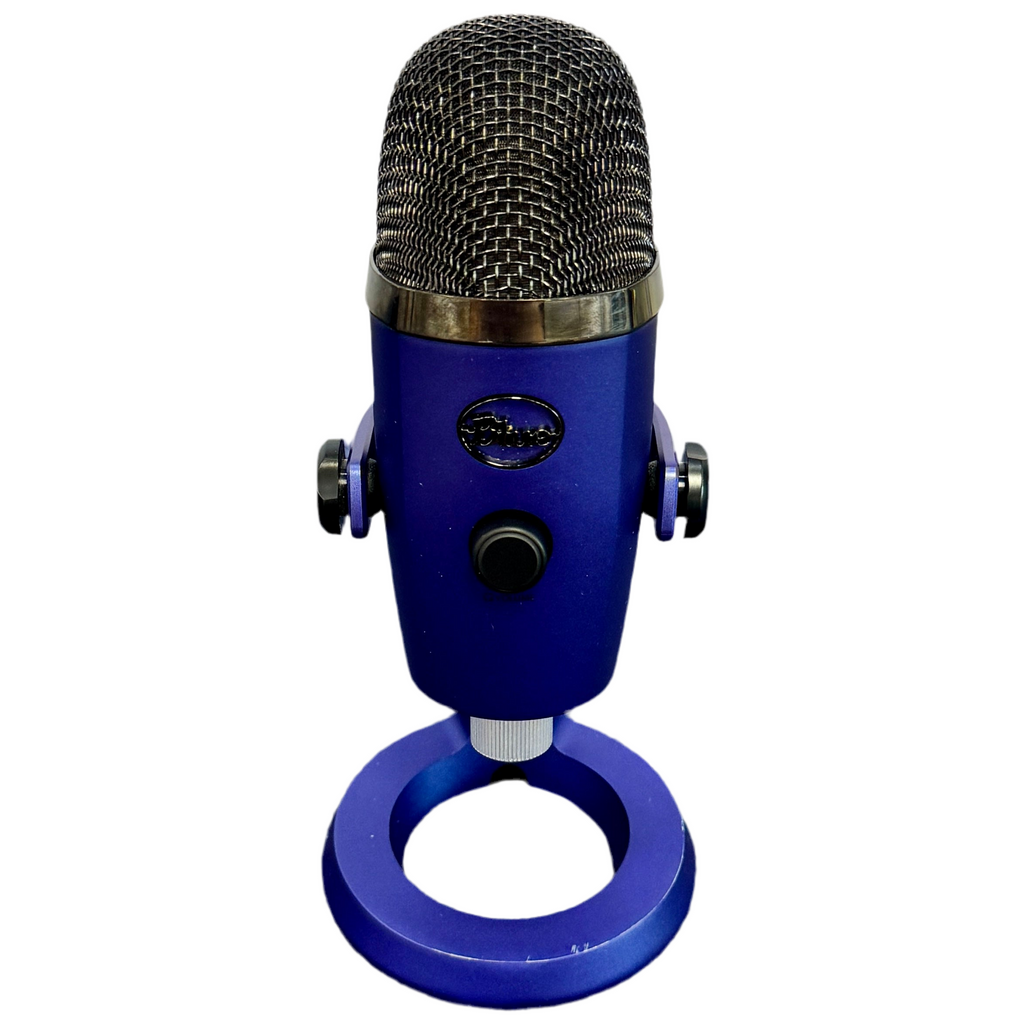 Blue Yeti Nano USB Microphone - Vivid Blue microphone with a white background