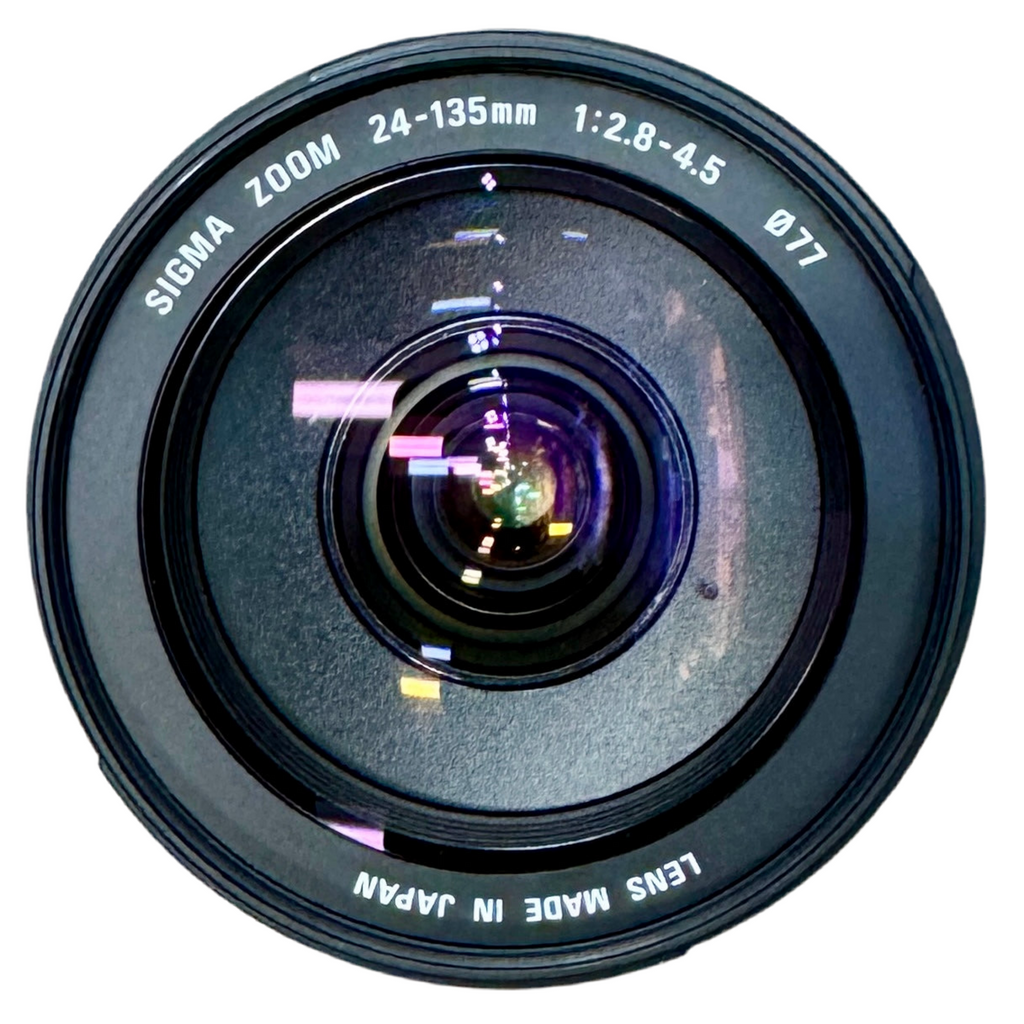 SIGMA Zoom 24-135mm f/2.8-4.5 Camera Lens w/ Front & Rear Caps (Canon) Sigma camera lens on a white background