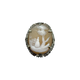 14K White Gold Pink & White Landscape Cameo Filigree Openwork Ring
