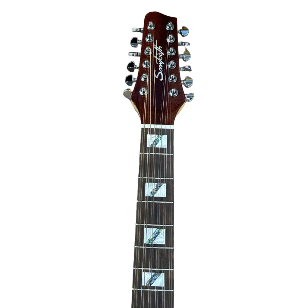 Sawtooth ST-MPL-AEJC-12 12-String Acoustic-Electric Guitar w/ Soft Case Fender 12-string guitar neck on a white background