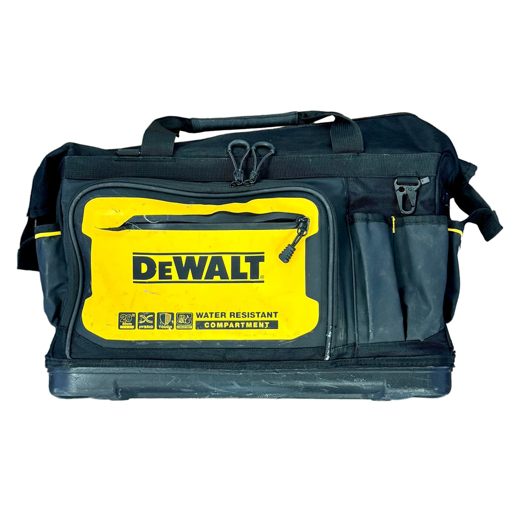 DeWalt 20” PRO Ballistic Nylon Open Mouth Tool Bag (DWST560104) Black and yellow tool bag with Dewalt branding on a white background