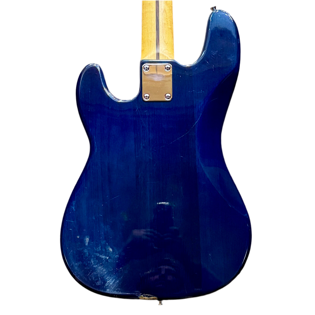 AXL Johnson Precision Bass Style Electric Bass Guitar Blue electric guitar body on a white background