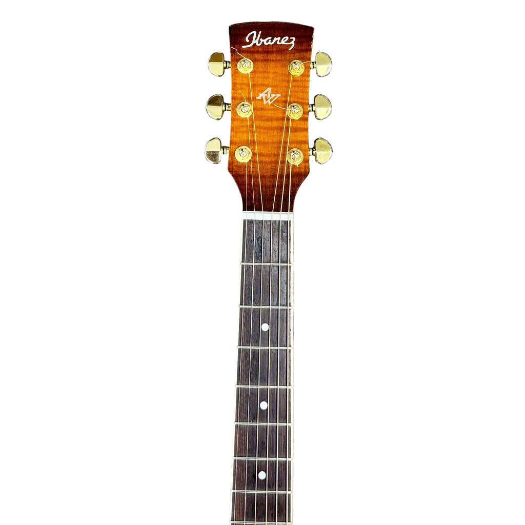 Ibanez Artwood Series AW200 Left-Handed Acoustic Guitar w/ Soft Case Ibanez guitar headstock on a white background