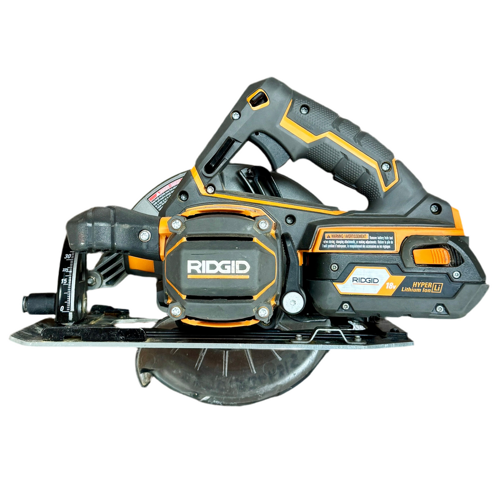RIDGID GEN5X 18V 7-1/4" Brushless Cordless Circular Saw w/ Battery (R8652) Ridgid circular saw on a white background