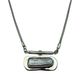.925 Sterling Silver Pearl Bezel Framed Pendant Necklace Silver necklace with a pendant on a white background