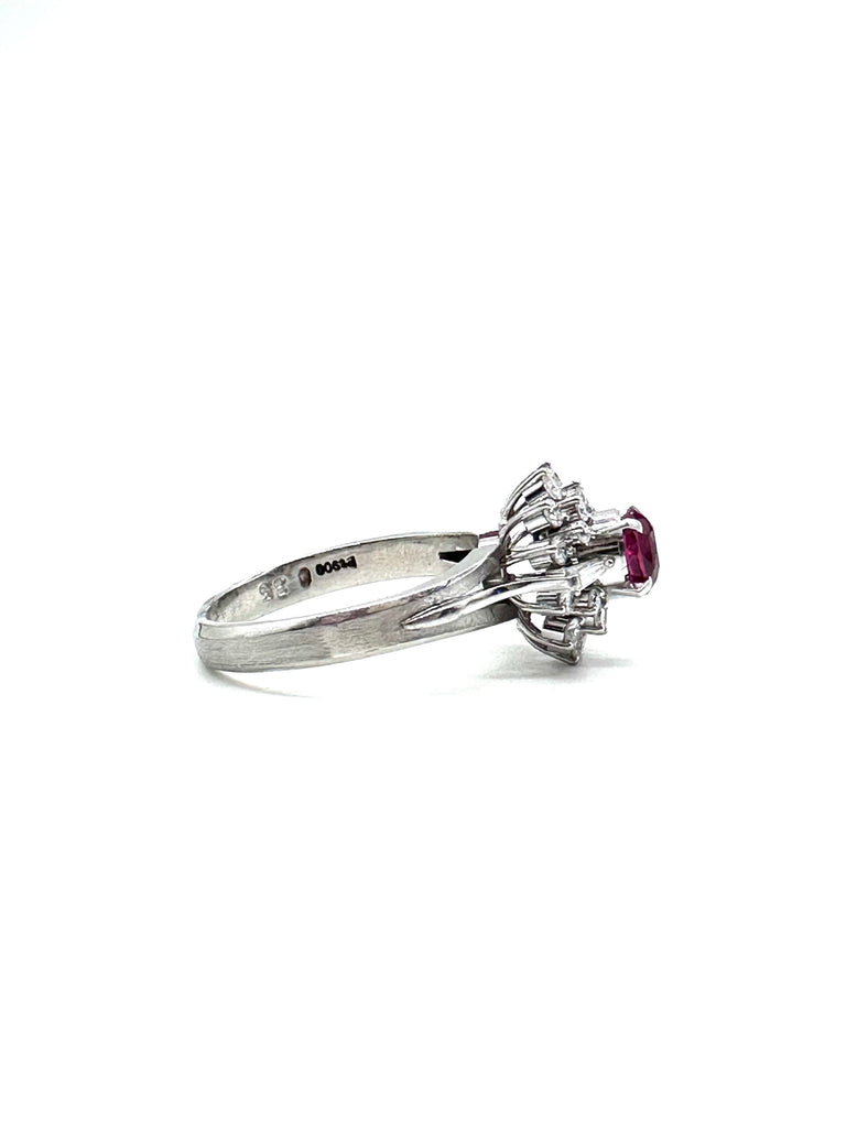 Ruby and Diamond Ballerina Ring side