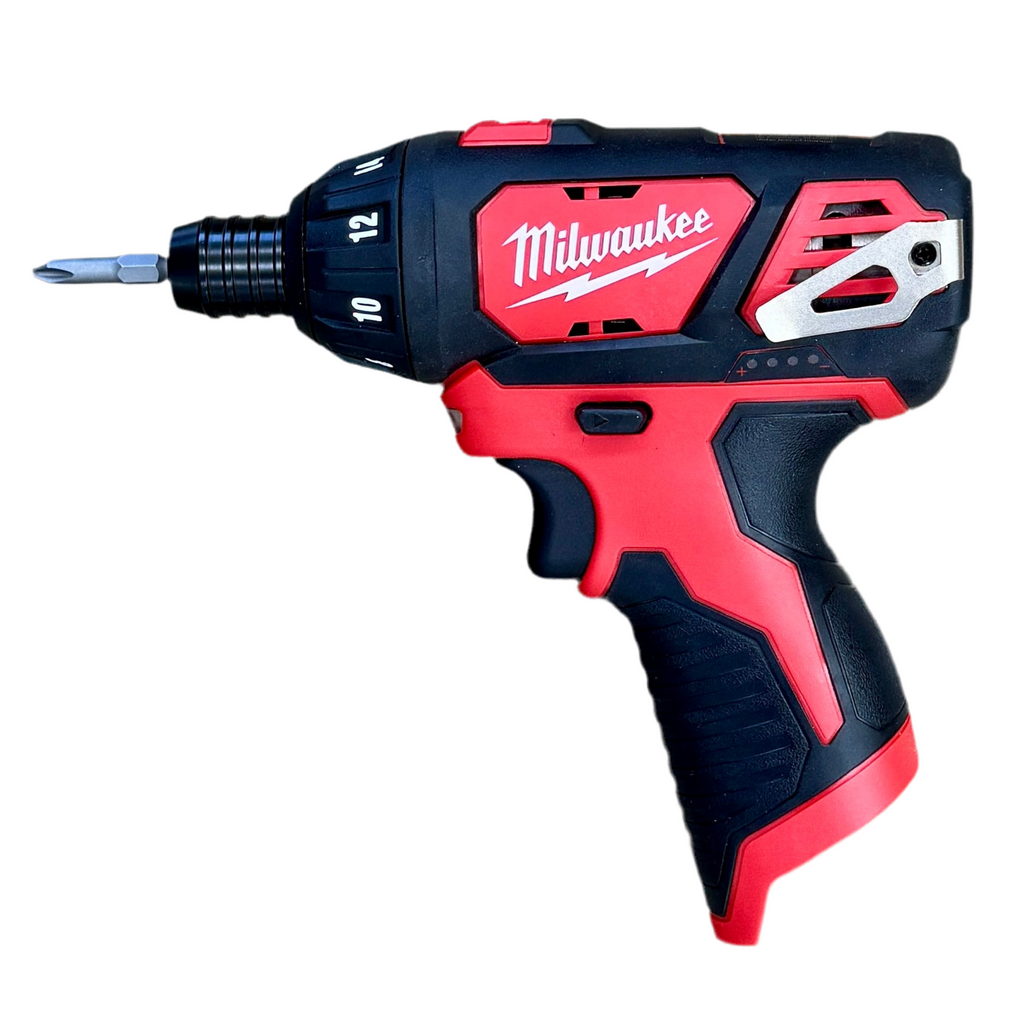 Milwaukee M12 12V 1/4" Cordless Hex Screwdriver w/ 2 Batteries, Charger, & Contractor Bag (2401-20)