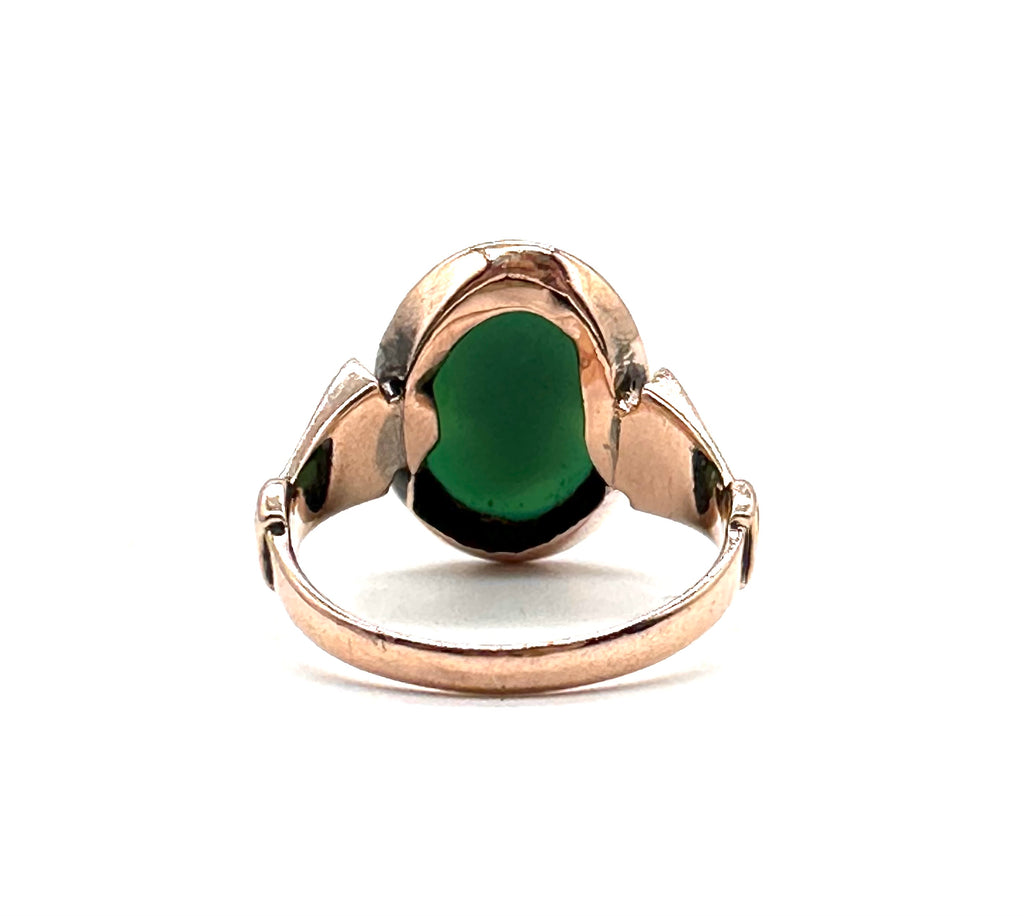 Vintage Green Cameo Ring back