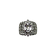 Le Vian 18K White Gold Oval White Sapphire 1/2CTW Diamond Halo Multi-Row Ring