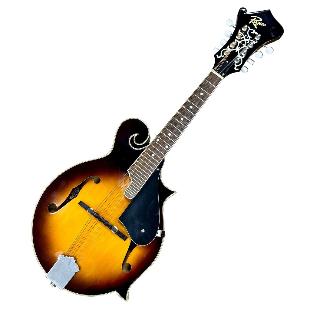 Rogue RM-100F F-Style Mandolin w/ Soft Case Mandolin on a wooden floor