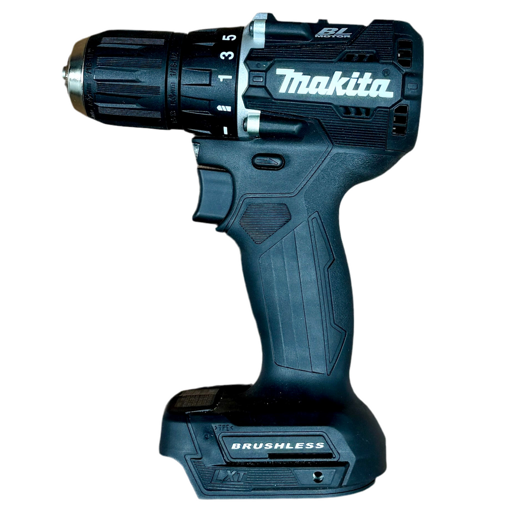 Makita 18V LXT 1/2" Brushless Cordless Sub-Compact Drill/Driver w/ Battery & Charger (XFD15) Makita cordless drill on a white background