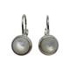 .925 Sterling Silver Bezel Set White Satin Moonstone Lever Back Drop Earrings