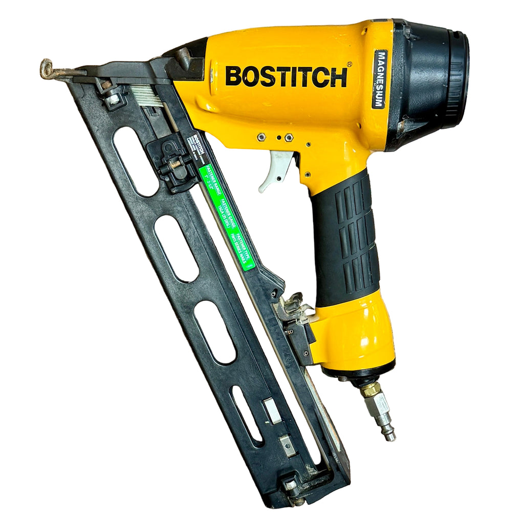 BOSTITCH 15-Gauge 2-1/2" Pneumatic Angled Finish Nailer w/ Hard Case (N62FN-2) Bostitch nail gun on a white background