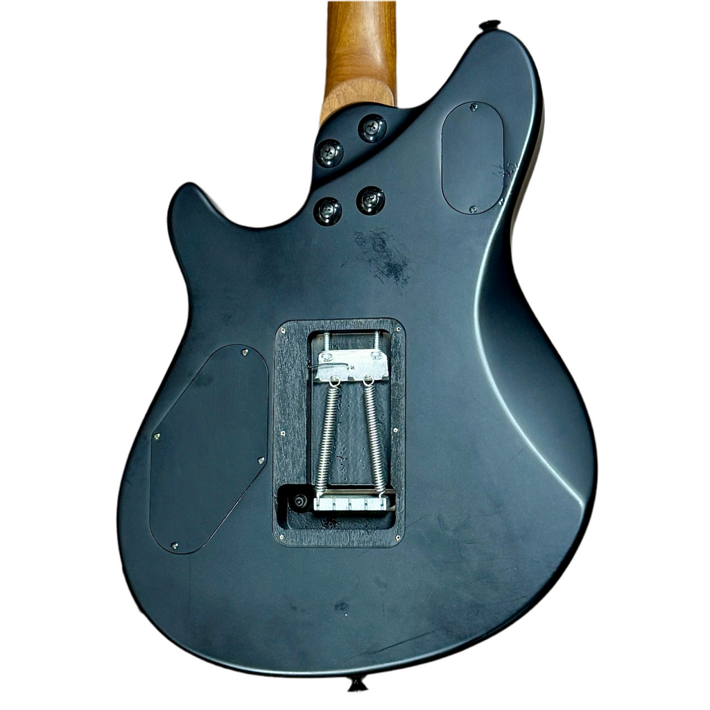 EVH Wolfgang WG Standard Electric Guitar Back view of a black electric guitar on a white background