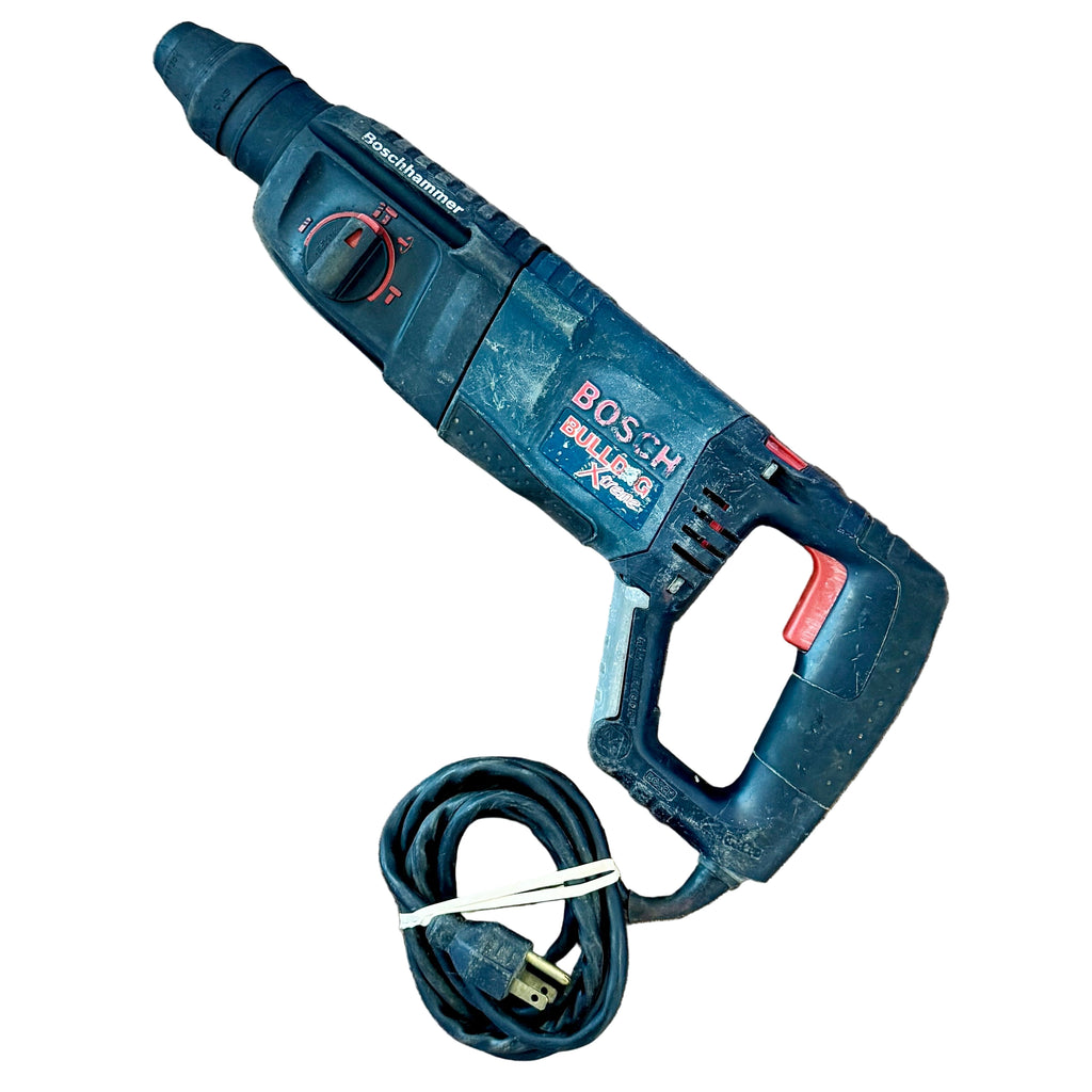 BOSCH BULLDOG Xtreme 7.5-Amp 1" Corded SDS-Plus Variable Speed Rotary Hammer Drill (11255VSR) Bosch rotary hammer drill with power cord on a white background