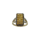 14K Yellow Gold 1/4CTW Yellow Brown & White Diamond Cluster Split Ring
