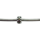 Pandora .925 Sterling Silver/14K Gold "Flourish" Flower Charm Silver beaded charm on a white background
