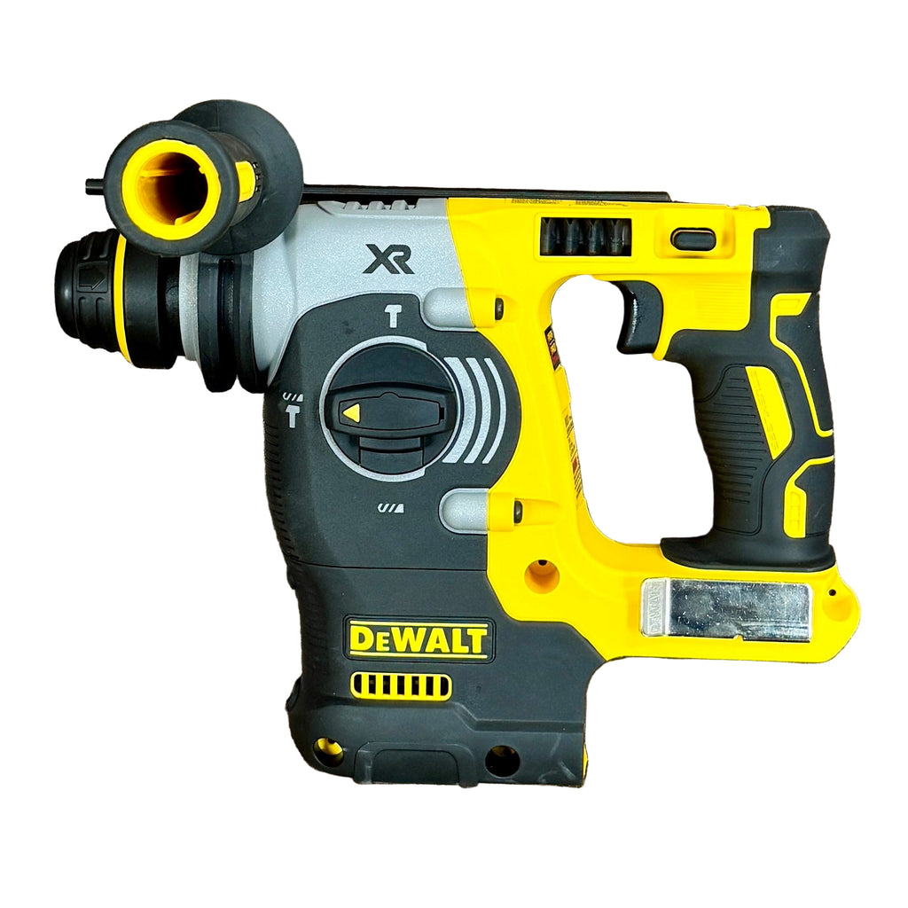 DeWalt 20V MAX XR 1" Brushless Cordless SDS PLUS L-Shape Rotary Hammer w/ Hard Case (DCH273) DeWalt power drill on a white background