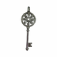 .925 Sterling Silver 1CTW Diamond Flower Deco Key Pendant Decorative key-shaped pendant on a white background
