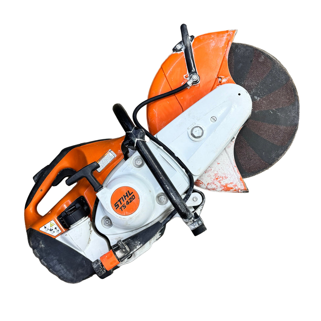 STIHL TS 420 CUTQUICK 66.7 cc 14" Gas-Powered Professional Cut-Off Saw Stihl circular saw on a white background