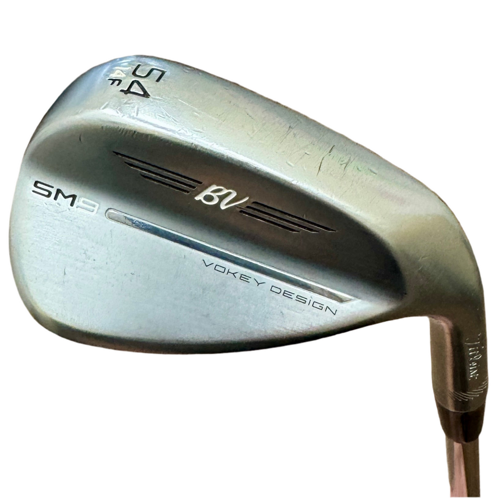 Titleist VOKEY SM9 54-Degree Wedge RH Golf Club Golf club head with 'Vokey Design' branding on a white background