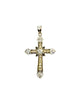 14K Yellow & White Gold 1/3CTW Diamond Art Deco Style Cross Pendant